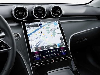 Das Zentraldisplay der C-Klasse Limousine