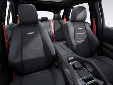 Die Sicherheitsgurte in Rot im Mercedes-AMG GLE
