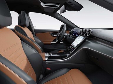 Interieur in beech brown/schwarz in der C-Klasse Limousine