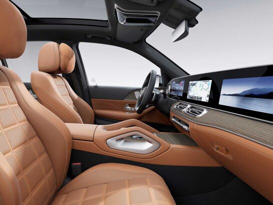 Das beech brown/schwarze Leder Interieur im Mercedes-Benz GLE 2026