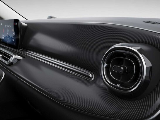 Die Zierelemente Klavierlackoptik, schwarz in der Mercedes-Benz V-Klasse 2026