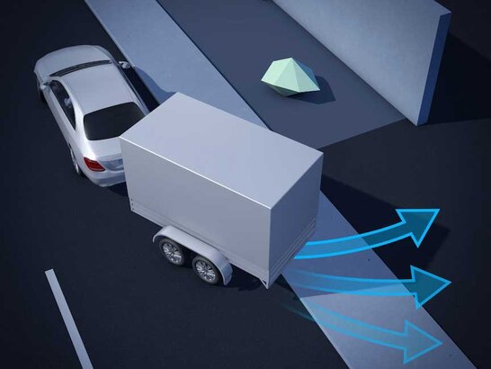 Der Anhänger-Rangier-Assistent des Mercedes-Benz GLB 2026.