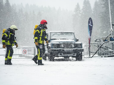 INEOS Grenadier beim Treppenlauf Stairrun der Feuerwehr in Oberhof - Thüringen