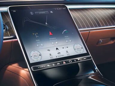 12,8" OLED Zentraldisplay der Mercedes-Maybach S-Klasse