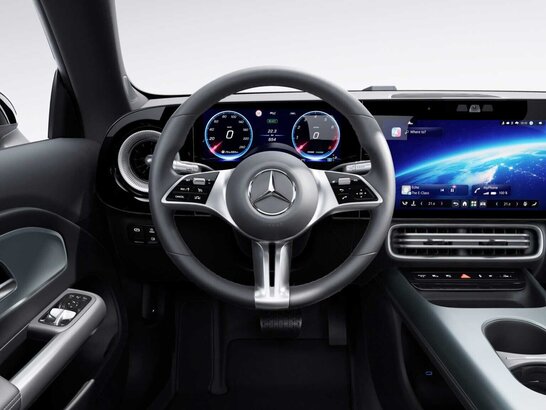 Das Multifunktions-Sportlenkrad in Ledernachbildung ARTICO im Mercedes-Benz CLA Shooting Brake 2026