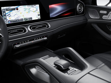 Die Zierelemente in Holz Eiche anthrazit offenporig im Mercedes-AMG GLE Coupé