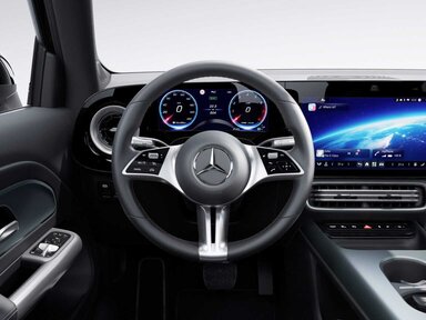 Das Multifunktions-Sportlenkrad in Leder im Mercedes-Benz GLB 2026