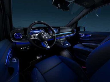 Die Ambientebeleuchtung 64 Farben Cockpit + Fond in der Mercedes-Benz V-Klasse 2026
