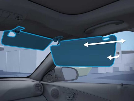 Die ausziehbare Sonnenblende des Mercedes-Benz EQS 2026