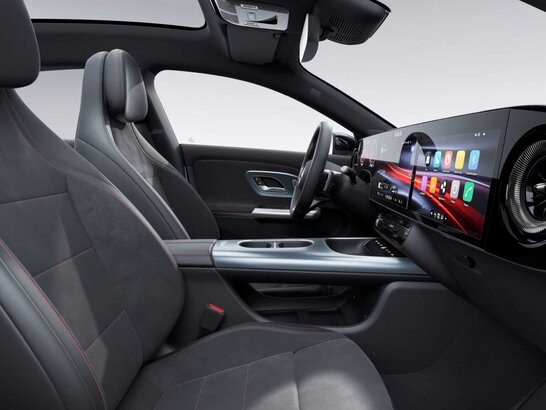 Die Sportsitze, Ledernachbildung ARTICO Nappaoptik/Mikrofaser MICROCUT schwarz im Mercedes-Benz CLA Shooting Brake 2026