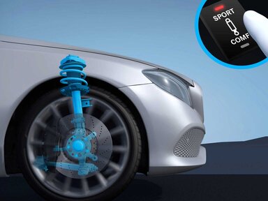 Das Fahrwerk mit adaptiver Verstelldämpfung des Mercedes-Benz GLB 2026