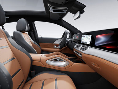 Das Interieur in beech brown/schwarz im Mercedes-AMG GLE Coupé