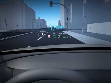 MBUX Augmented Reality Head-up-Display im Mercedes-Benz EQS 2026