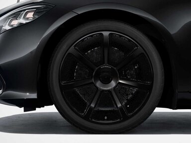20" Maybach Leichtmetallräder im 7-Speichen-Design in Bicolor Optik schwarz/dark shadow gloss mit Aero-Elementen in Maybach Optik inklusive vollintegrierter Radschraubenabdeckung, Mischbereifung, 50,8 cm