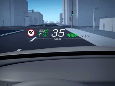 Das Head-up-Display der Mercedes-Benz C-Klasse Elektro 2026