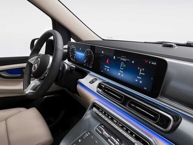Das Widescreen Cockpit in der Mercedes-Benz V-Klasse 2026